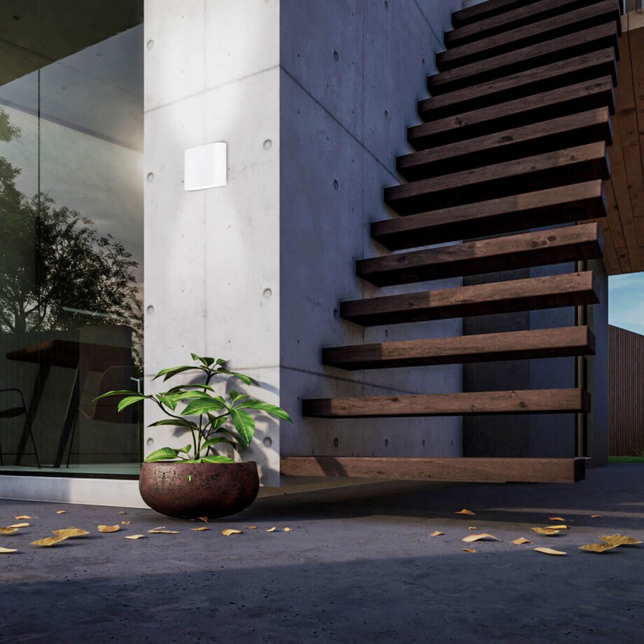 Zewnętrzna LAMPA ścienna SAPRI LP-1556/1W WH Light Prestige ścienna OPRAWA outdoor LED 6W 4000K metalowa IP54 biała