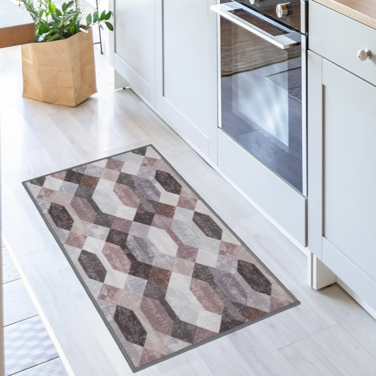 Chodnik Antypoślizgowy Vita 60x100 cm Geometryczny Wielokolorowy