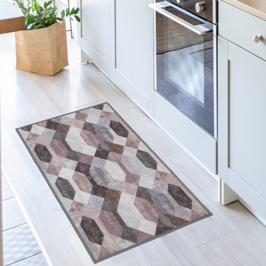 Chodnik Antypoślizgowy Vita 60x100 cm Geometryczny Wielokolorowy