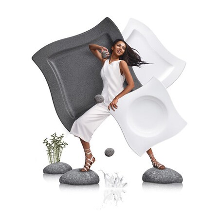 Talerz płaski, kwadratowy NewWave Stone, 27 x 27 cm, Villeroy & Boch