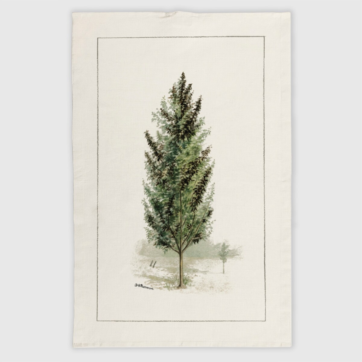 Lniany ręcznik kuchenny - Drzewo 50x70 cm