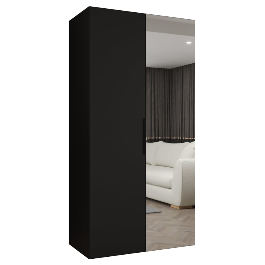 Szafa uchylna otwierana MARBELLA 2 100 wys. 202 cm Czarny + u. Czarny