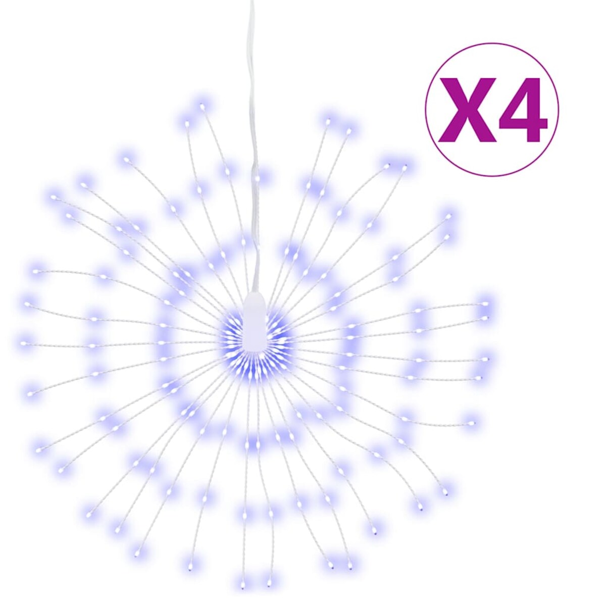 vidaXL Ozdoby świąteczne ze 140 lampkami LED, 4 szt, niebieskie, 17 cm