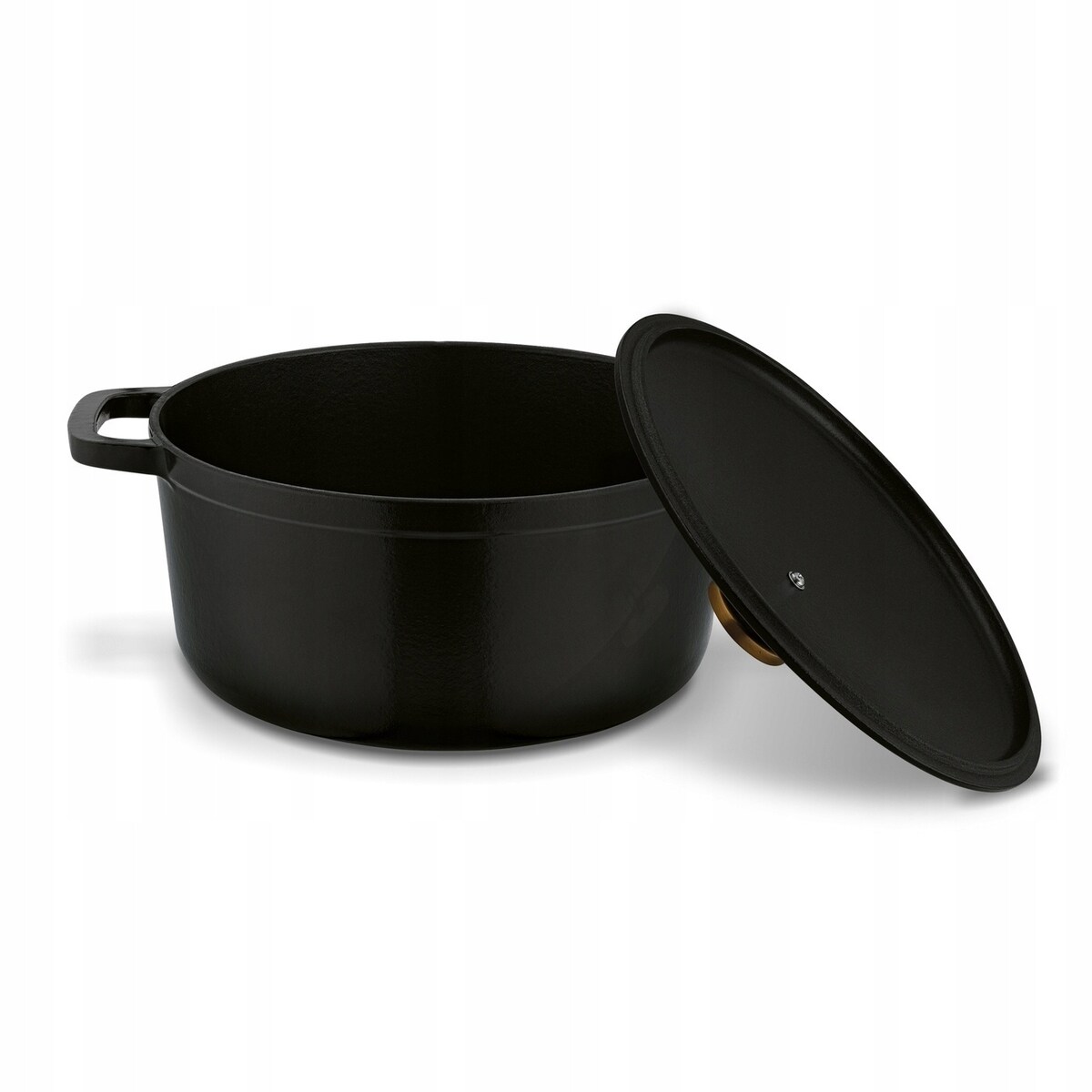 Gęsiarka żeliwna emaliowana brytfanna garnek 5 L okrągła czarna na święta