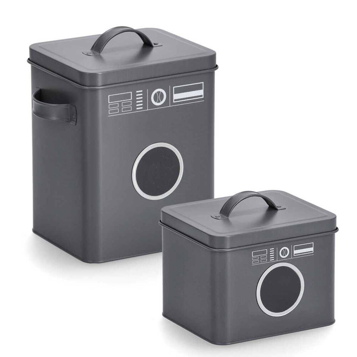 Puszka na proszek do prania z wzorem pralki, 18 x 15,5 x 14 cm