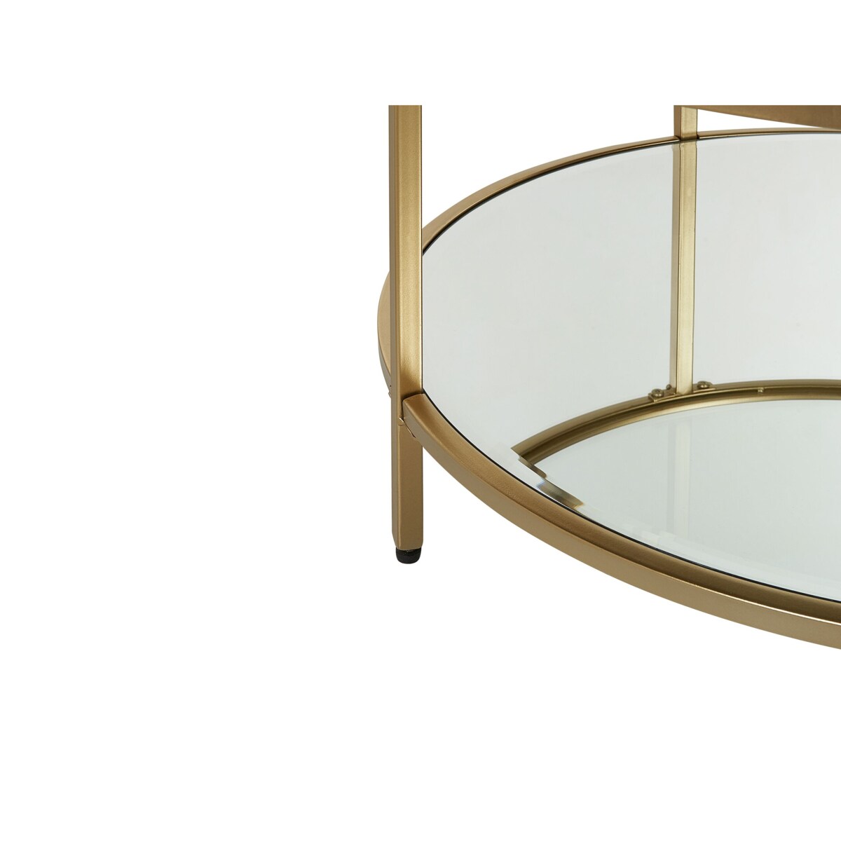 Stolik kawowy BIRNEY Szkło hartowane Złoty