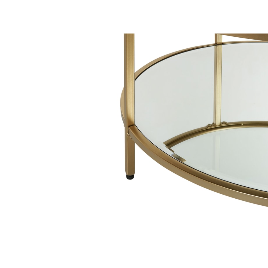 Stolik kawowy BIRNEY Szkło hartowane Złoty