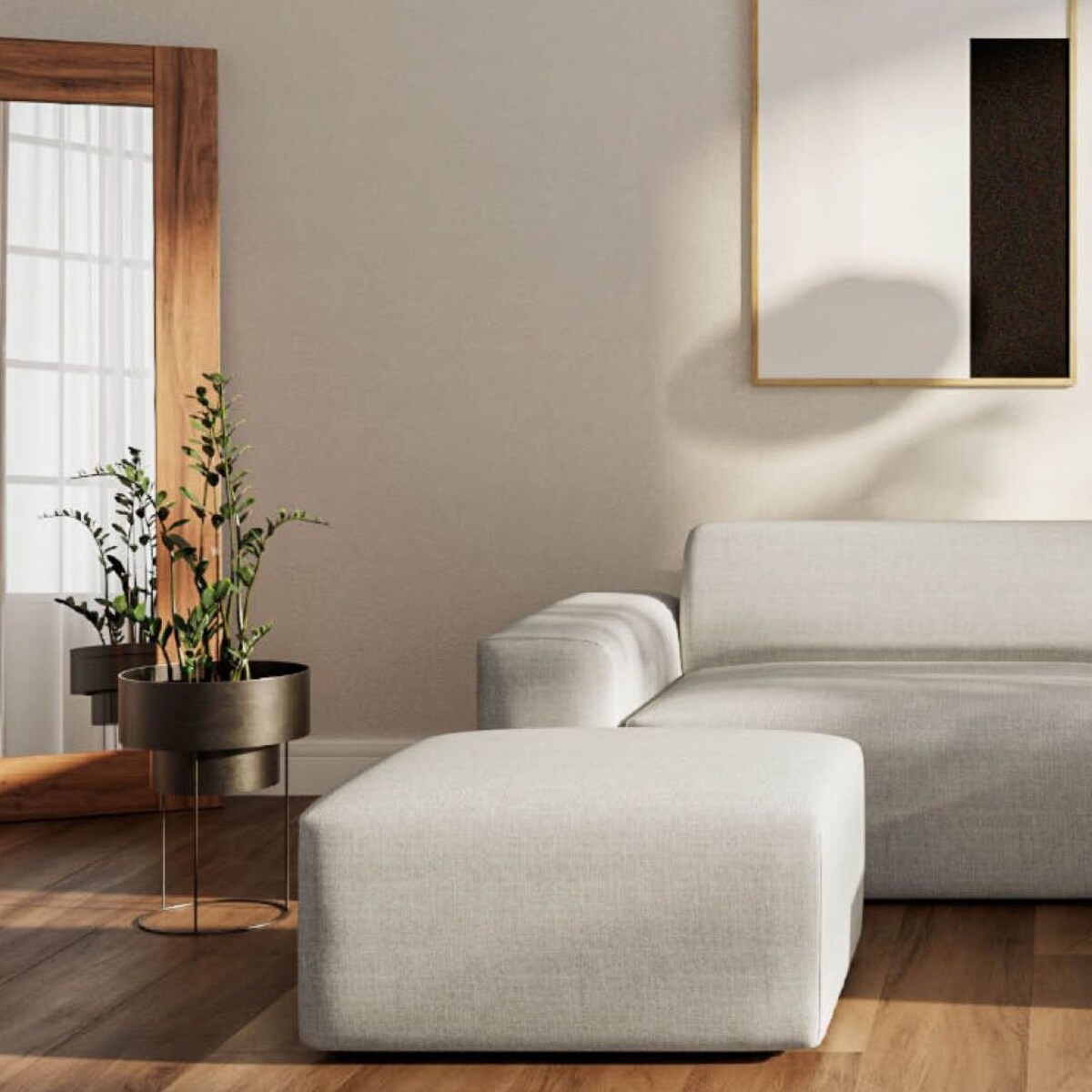 Villet Sofa narożna prawa jasno beżowa