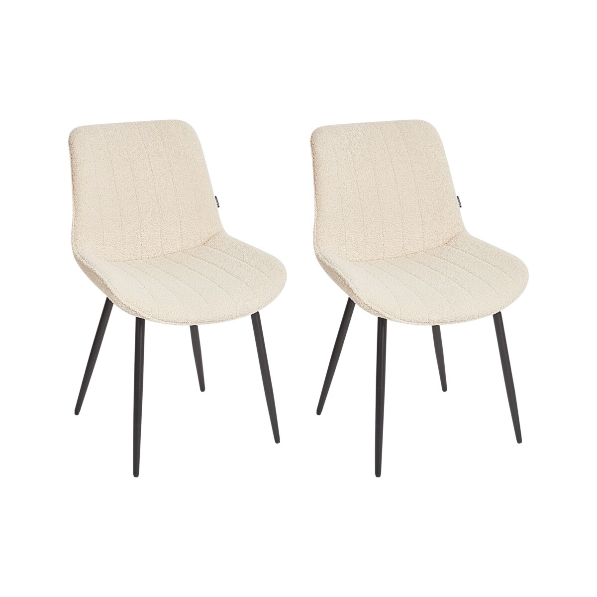 Krzesło do jadalni Zestaw 2 Boucle Jasnobeżowy DUBROVNIK