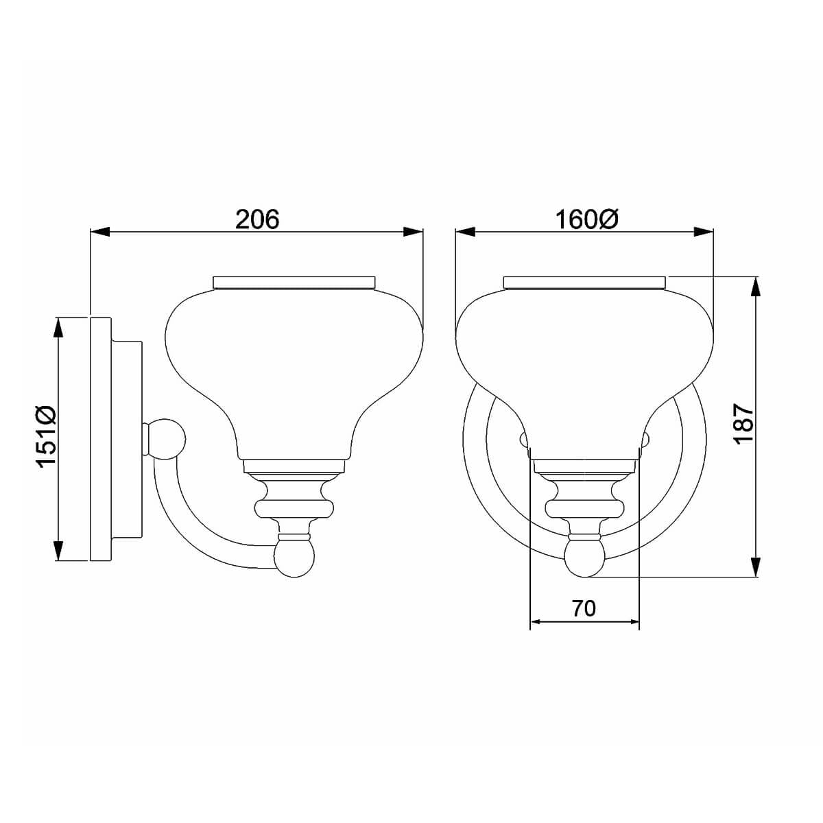 Łazienkowa lampa ścienna Ainsley HK-AINSLEY1-BATH-BB Hinkley szklana mosiądz