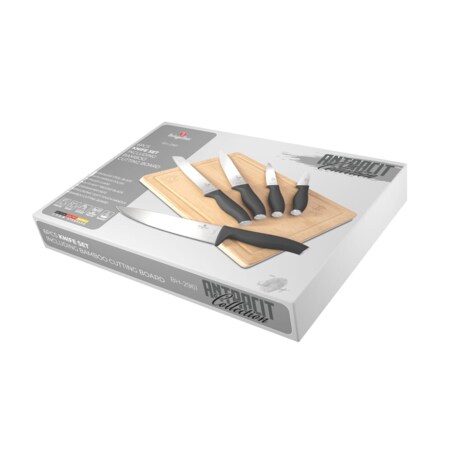 Zestaw noży z deską do krojenia 6 elementów BERLINGER HAUS Antracit