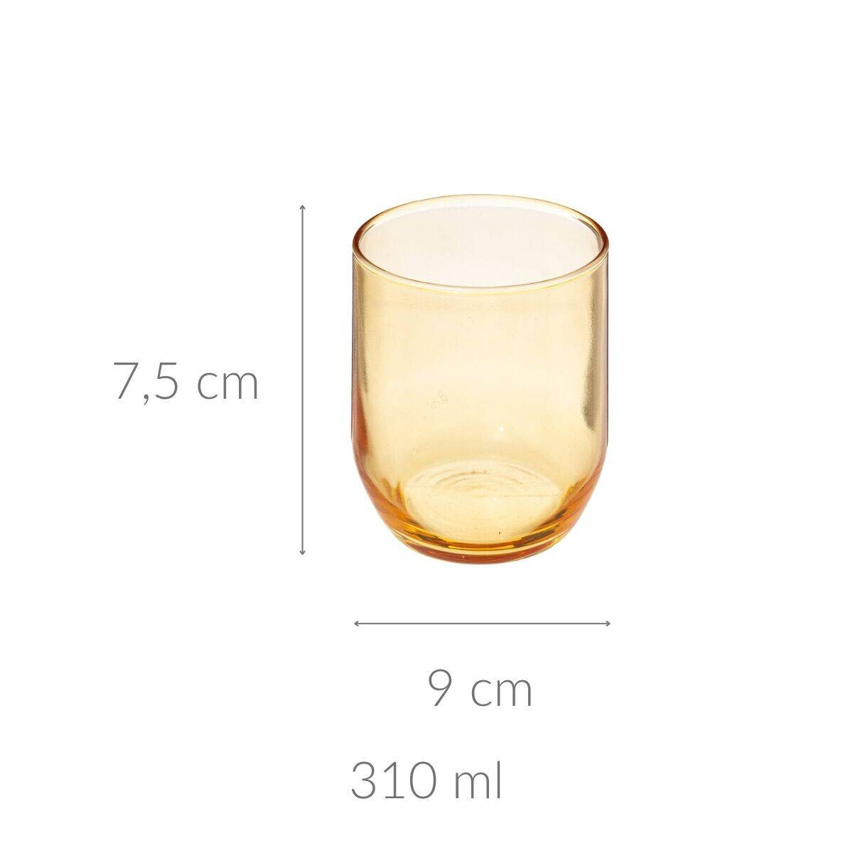 Szklanka z kolorowego szkła, niska, 310 ml