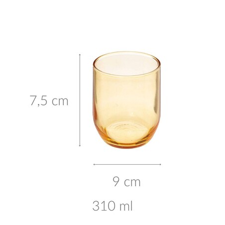Szklanka z kolorowego szkła, niska, 310 ml