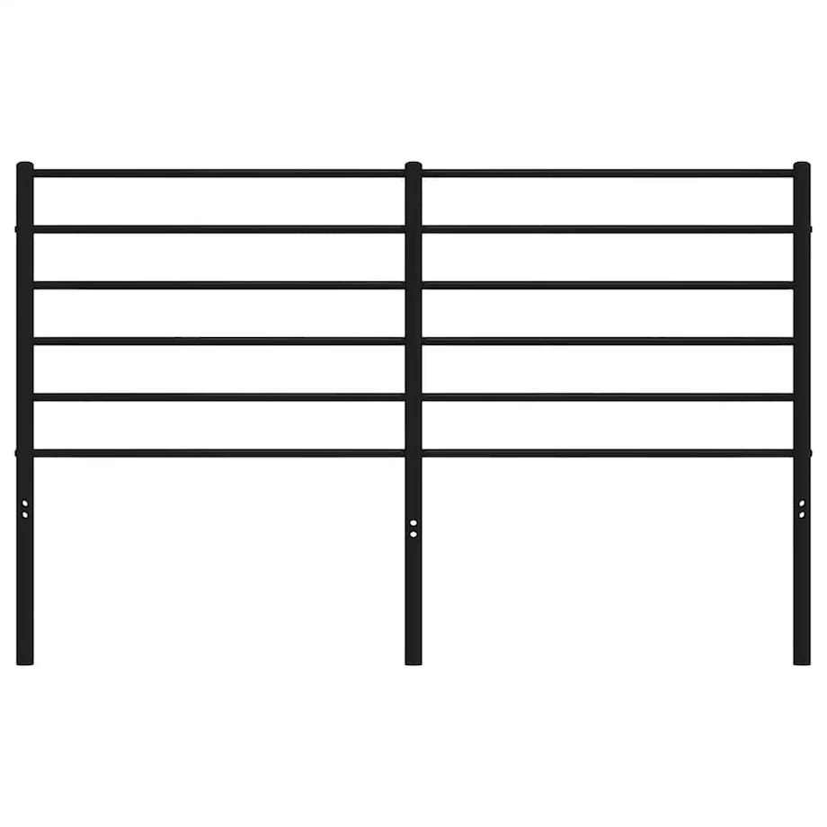 vidaXL Metalowe wezgłowie, czarne, 140 cm