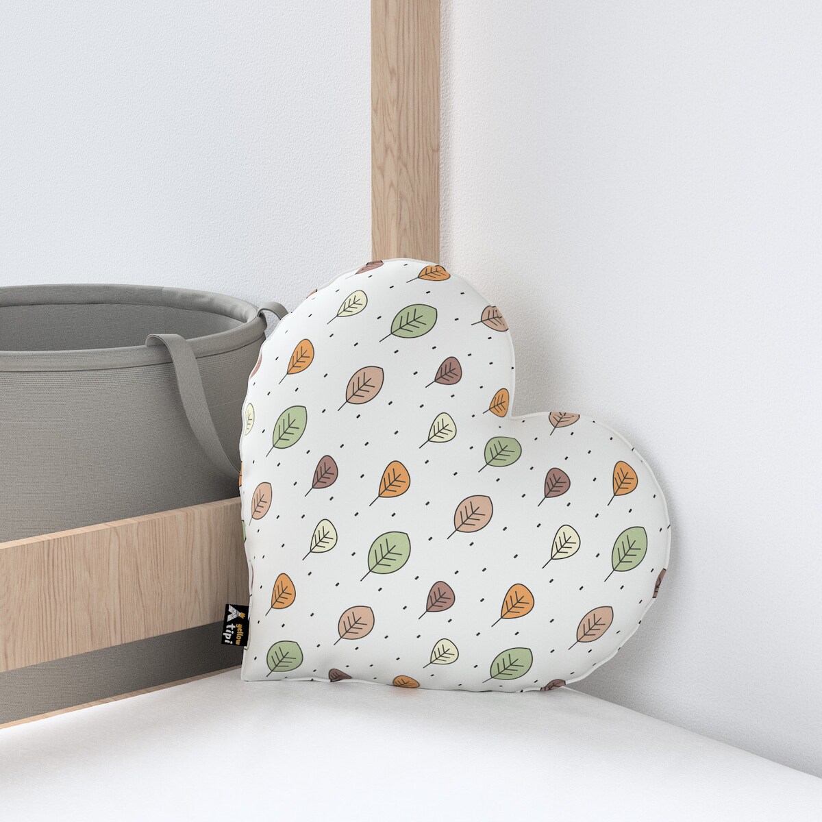 Poduszka Heart of Love, ecru-brązowy, 45x15x45cm, Magic Collection