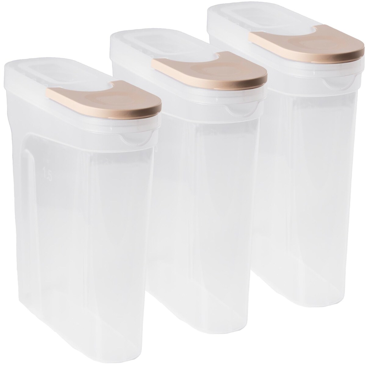 Pojemniki Na Żywność Kuchenne 3 X 2,4 L Makaron Mąkę Cukier Kaszę Sypkie
