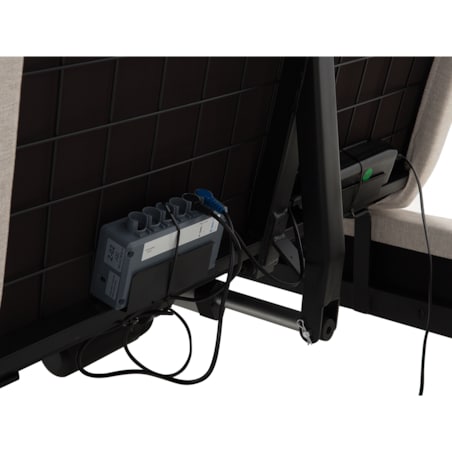 Łóżko regulowane tapicerowane 180 x 200 cm beżowe DUKE