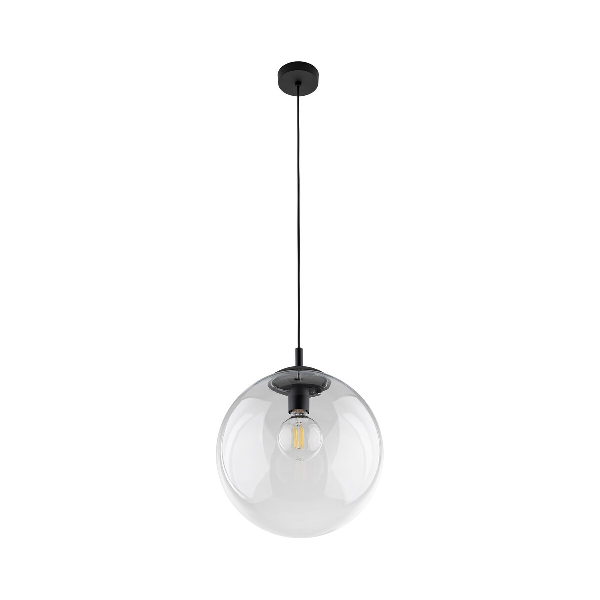 Lampa wisząca szklana ESME TRANSPARENT 3268 TK Lighting E27 czarna nowoczesna regulowana do salonu kuchni jadalni