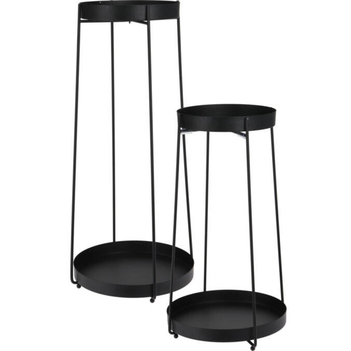 Zestaw metalowych stojaków na kwiaty