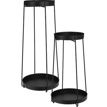 Zestaw metalowych stojaków na kwiaty