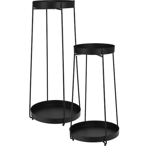 Zestaw metalowych stojaków na kwiaty