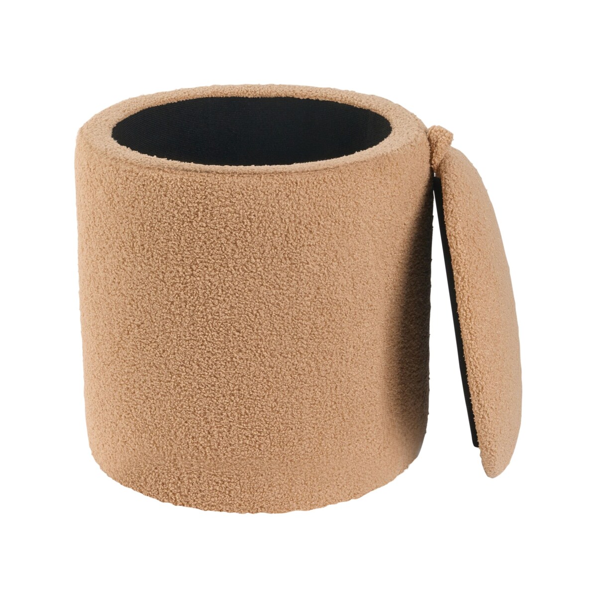 Zestaw 2 pufów boucle ze schowkiem jasnobrązowy BEREA