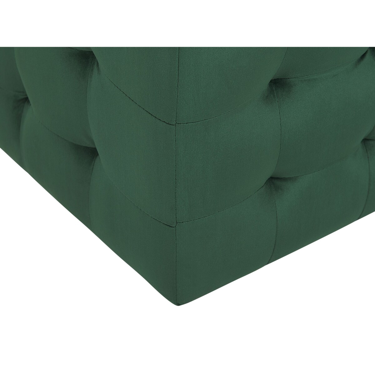 Puf ze schowkiem welurowy zielony MICHIGAN