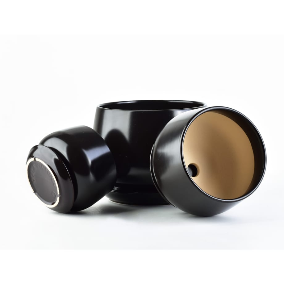 NEVA Komplet 3 osłonek czarny mat XL19xh15cm L15xh12cm M11xh10cm