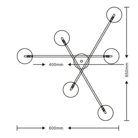 Loftowa lampa sufitowa Dorado LP-002/6C szklane kule molekuły złote białe