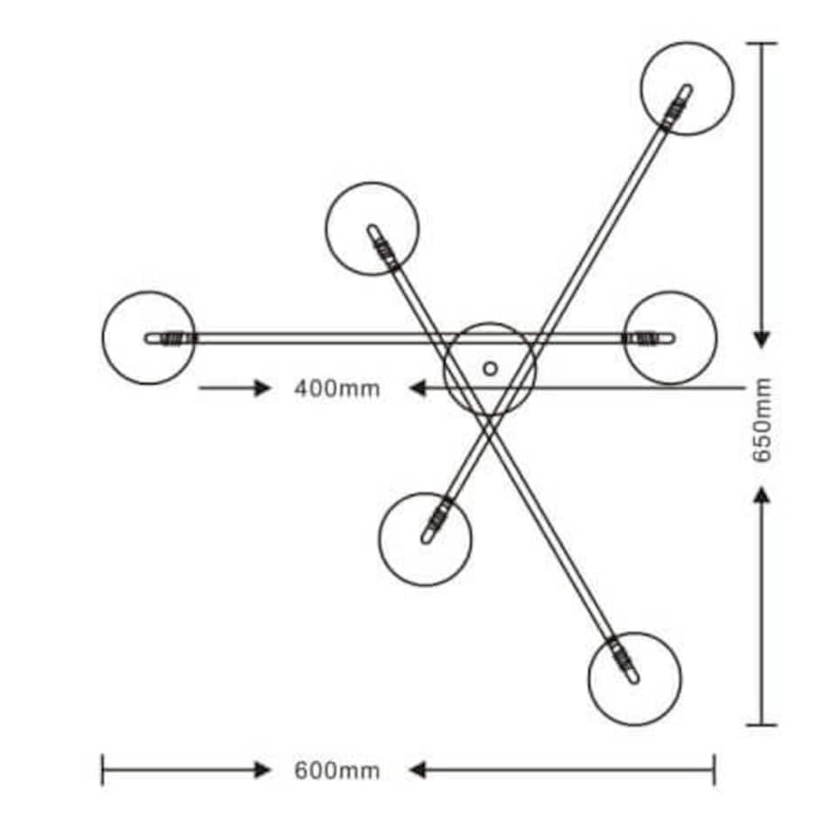 Loftowa lampa sufitowa Dorado LP-002/6C szklane kule molekuły złote białe