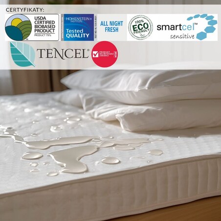 Ochraniacz na materac wodoodporny, rozmiar 100x200 pikowany SOFT-TOUCH kolor biały