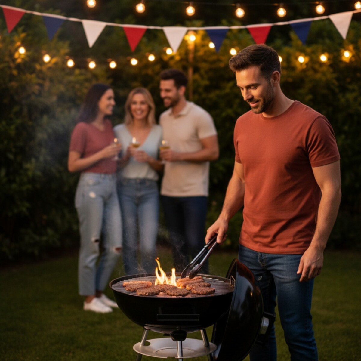 Grill węglowy ogrodowy, z pokrywą, na kółkach, KINGHOFF