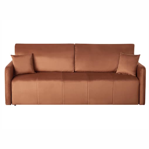 Sofa rozkładana dla 3 osób EGGE Welur Złoty brąz