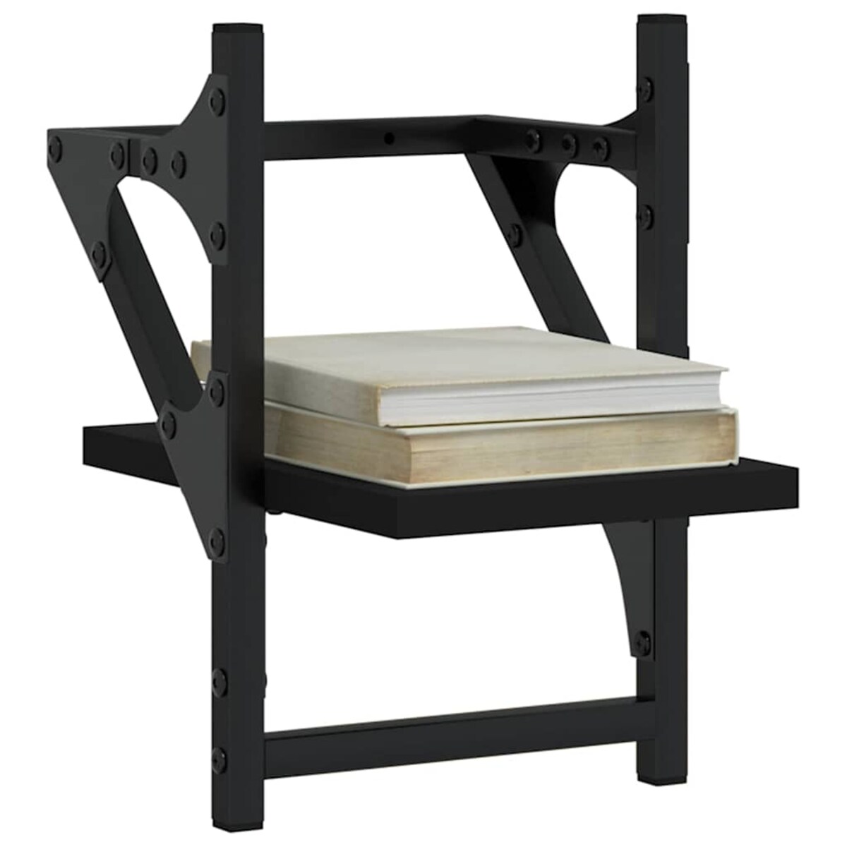 vidaXL Półki ścienne z drążkami, 2 szt., czarne, 20x25x30 cm