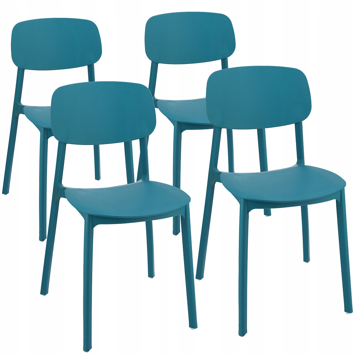 4 x Krzesło plastikowe LARA wygodne marine