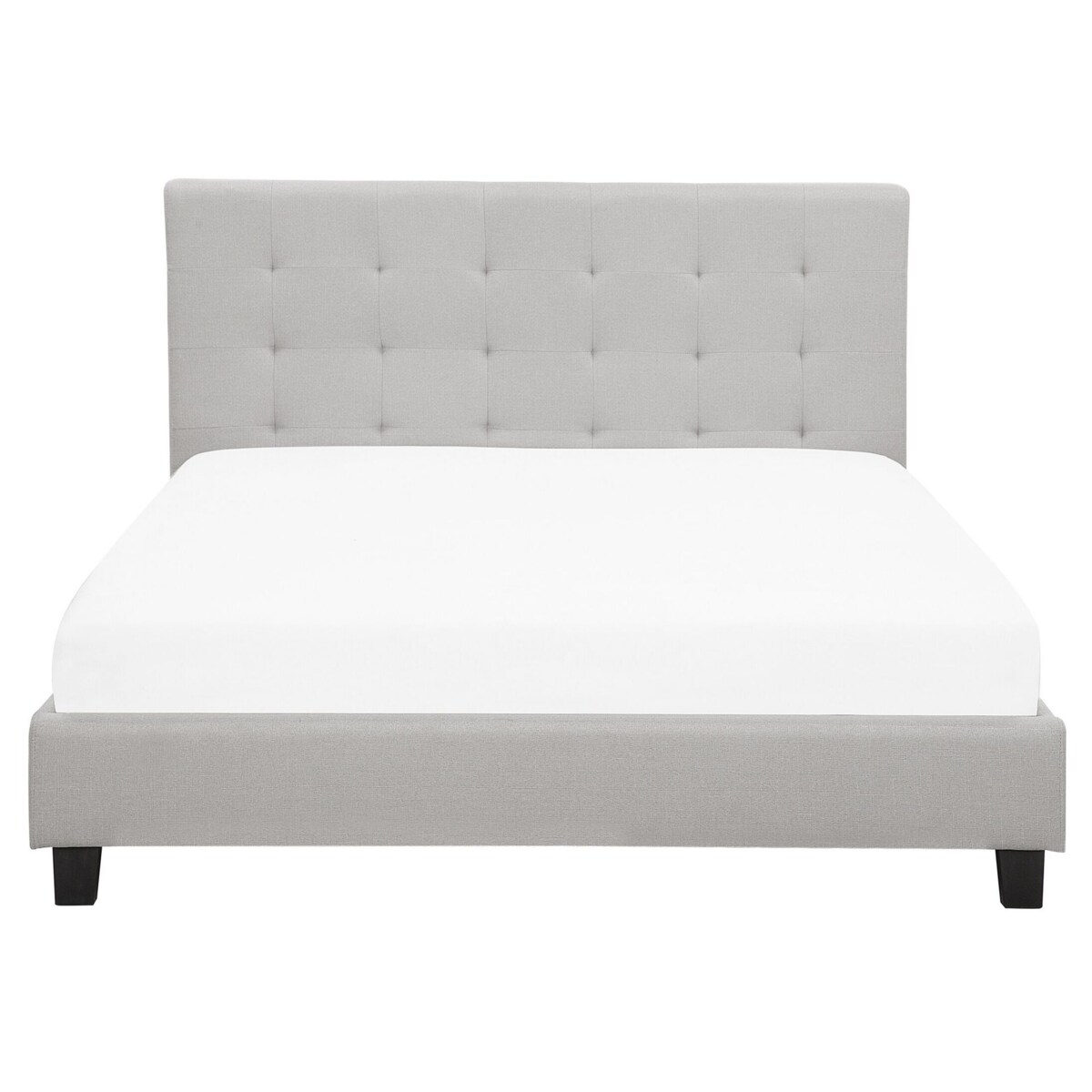 Łóżko tapicerowane 160 x 200 cm jasnoszare LA ROCHELLE