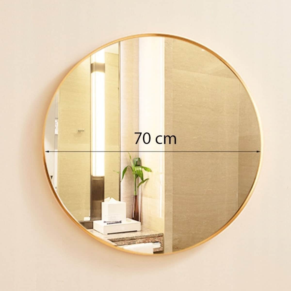 Okrągłe lustro ścienne 70 cm nowoczesne dekoracyjne do domu