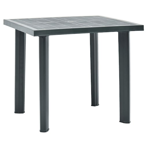 vidaXL Stół ogrodowy, zielony, 80 x 75 x 72 cm, plastikowy