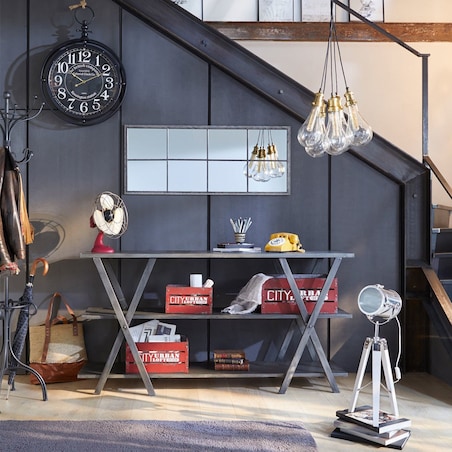 Lampa dekoracyjna metalowa na trzech nóżkach, 68 cm