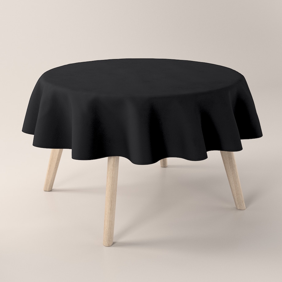 Obrus okrągły 130 x 130 cm czarny