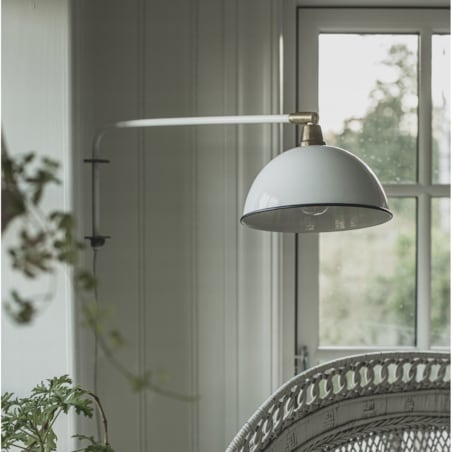 LAMPA ŚCIENNA KINKIET biała z włącznikiem metalowy do salonu sypialni