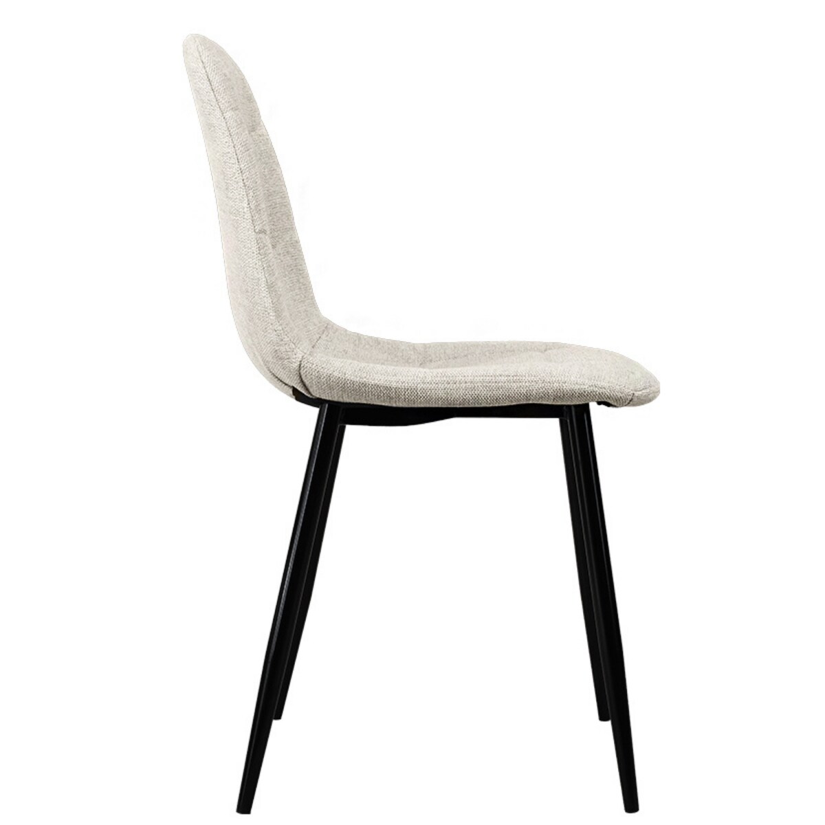 Krzesło tapicerowane pikowane beżowe z tkaniny wygodne nowoczesne do kuchni