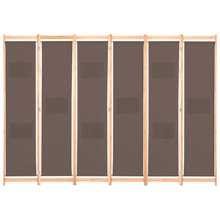 vidaXL Parawan 6-panelowy, brązowy, 240 x 170 x 4 cm, tkanina