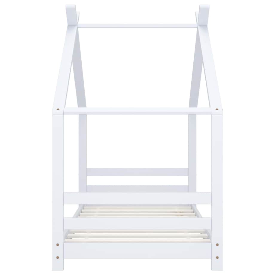 vidaXL Rama łóżka dziecięcego, biała, lite drewno sosnowe, 80 x 160 cm