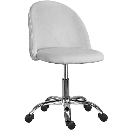 Fotel biurowy welurowy nowoczesny szary