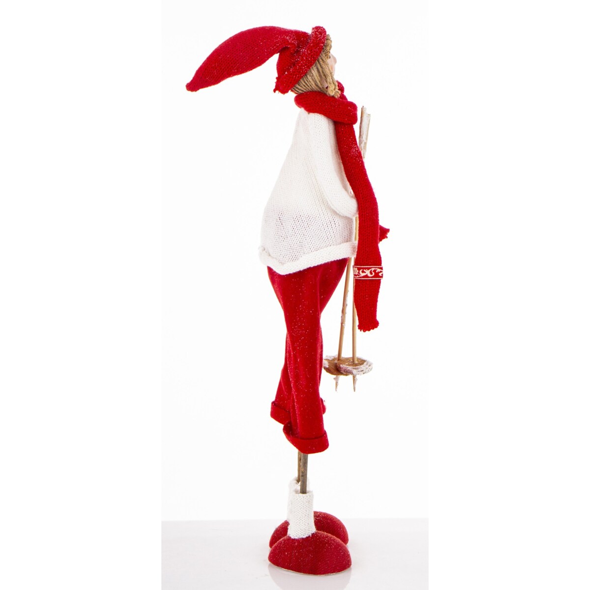Dekoracja - figurka 50x15x17 cm SUKIYA z kijkami narciarskimi