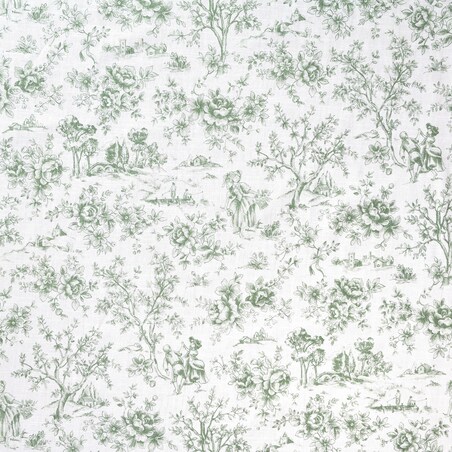 Obrus Toile de Jouy Green okrągły - Średnica ok. ⌀ 140 cm