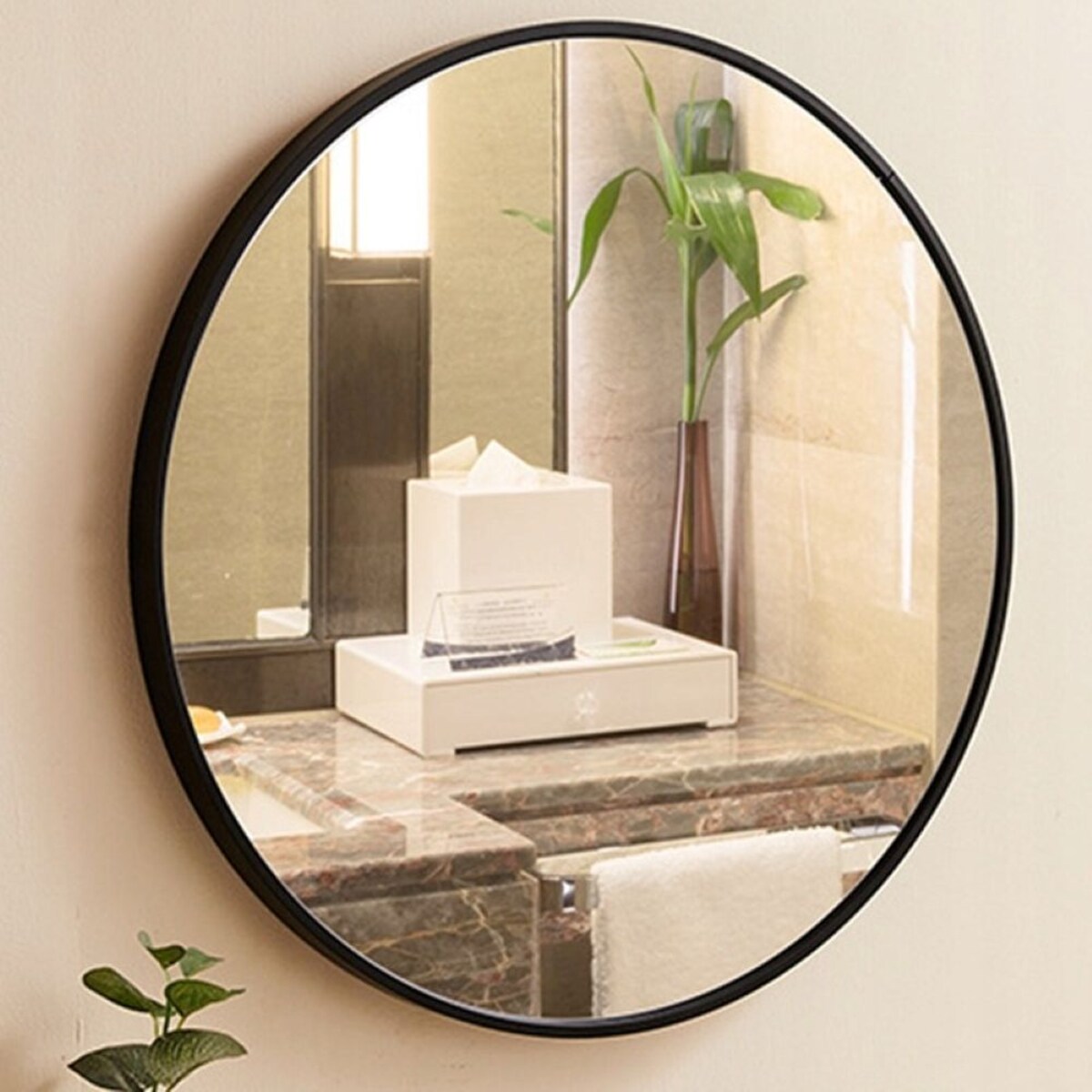 Duże lustro okrągłe industrialne łazienkowe salon sypialnia czarne 80cm xxl