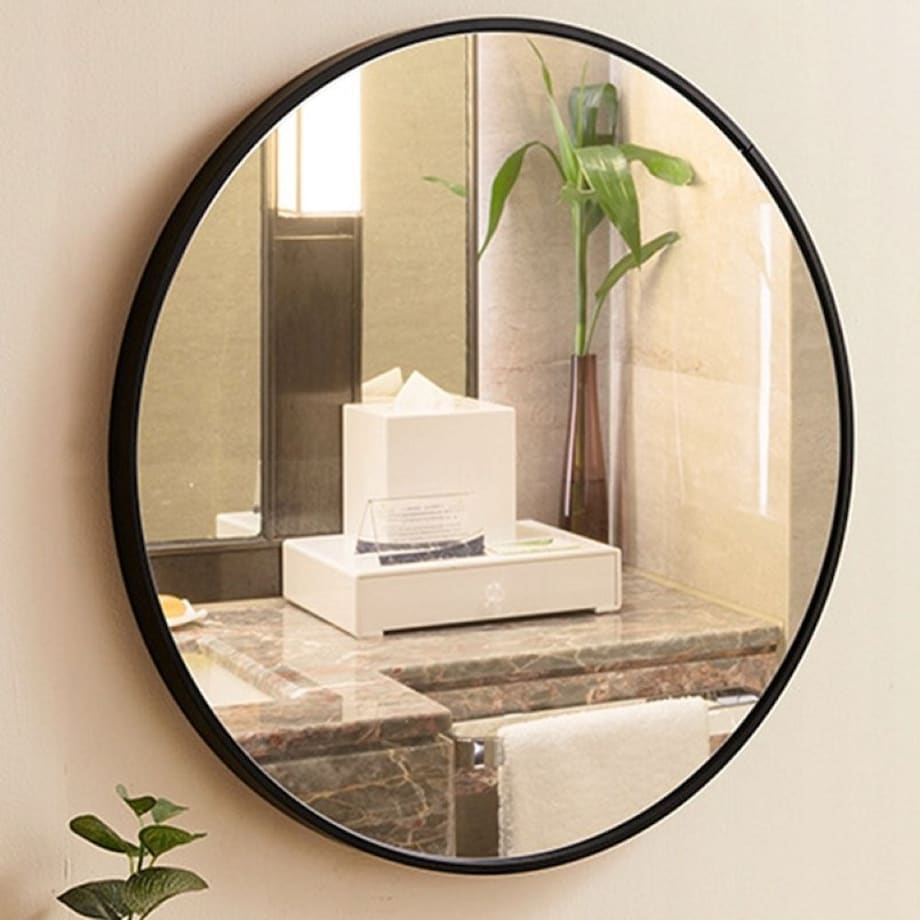 Duże lustro okrągłe industrialne łazienkowe salon sypialnia czarne 80cm xxl