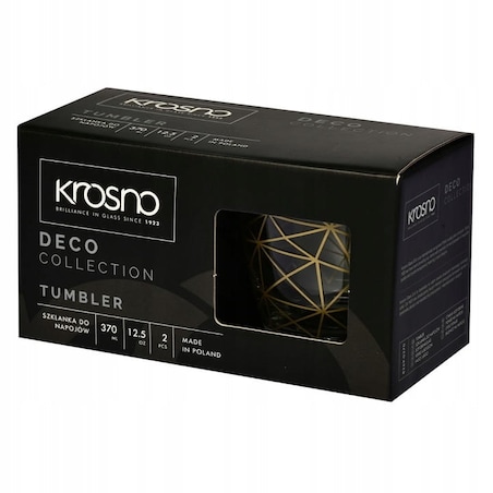 Szklanki Deco Złota Siatka Krosno 2 x 370 ml Zdobione Unikatowy Wzór Duet